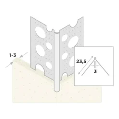 Ripstaal Hoekprofiel 1030 Plus Aluzink Stucdikte 1-3mm
