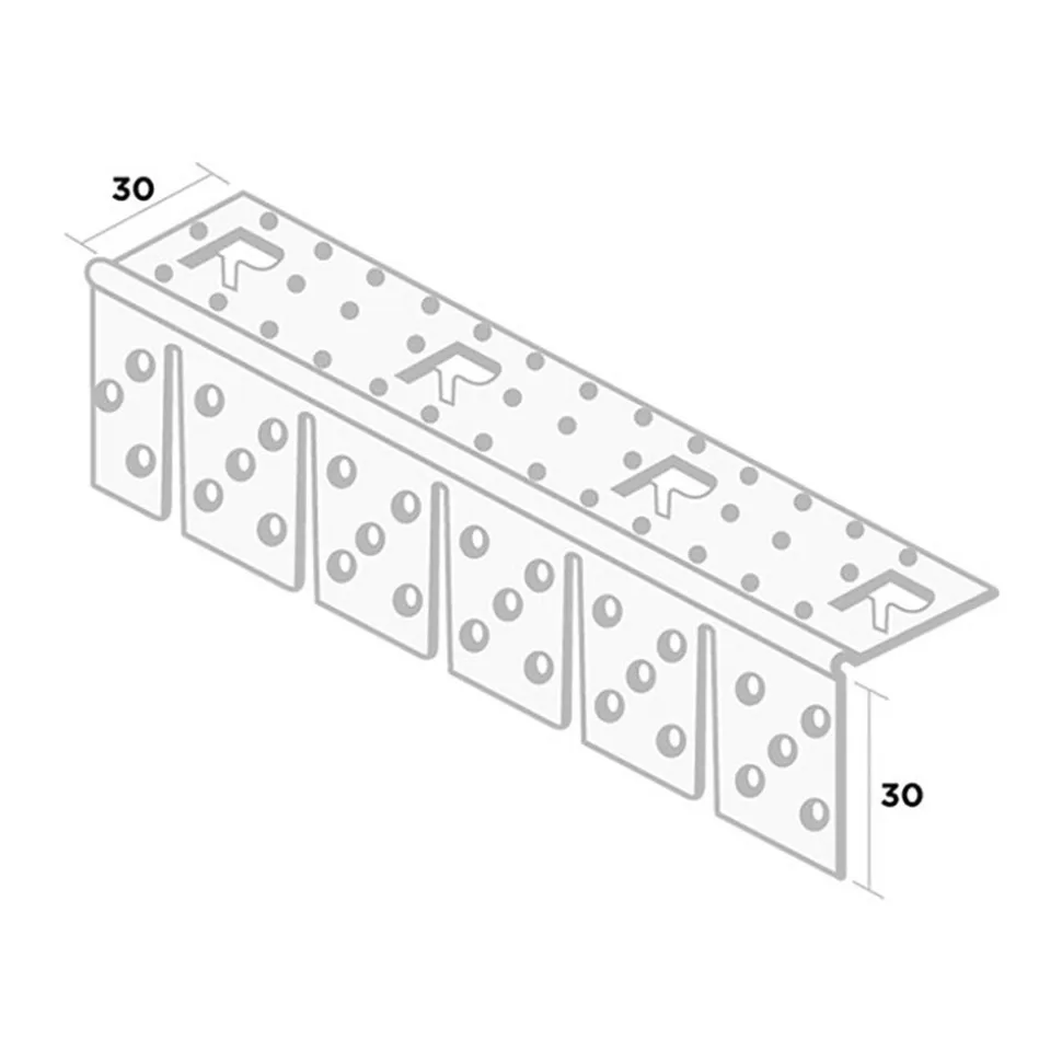 Ripstaal Hoekprofiel 3767 PVC-U Wit Stucdikte 3mm Bogen 300cm