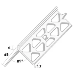 Ripstaal Hoekprofiel 3006 PVC-U Wit Stucdikte 6mm 300cm