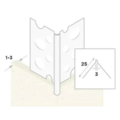 Ripstaal Hoekprofiel 1029W Plus Aluzink Wit Stuckdikte 1-3mm