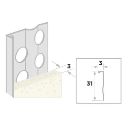 Ripstaal Stucstop 1236 Aluzink Stucdikte 3mm
