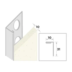 Ripstaal Stucstop 1212 Aluzink Stucdikte 10mm