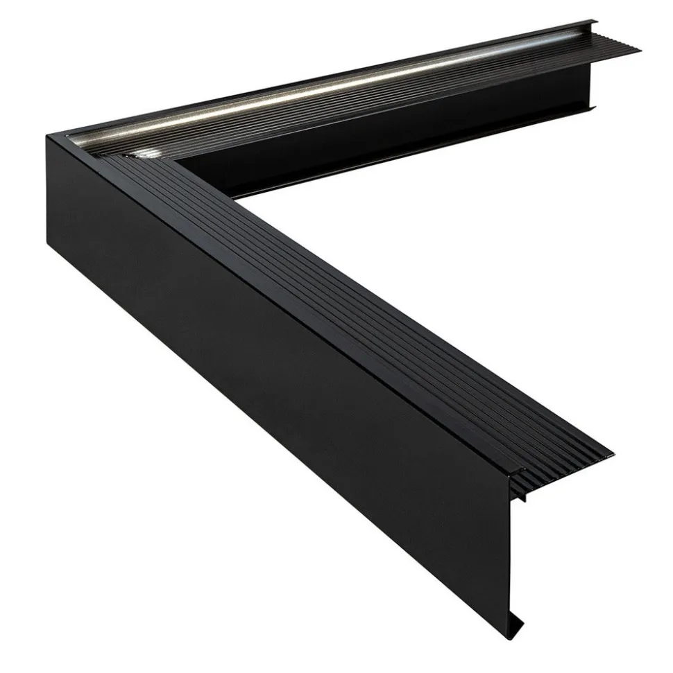 Roval Daktrim Standaard Buitenhoek Aluminium Zwart 60x64mm 50x50cm