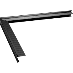 Roval Daktrim Standaard Buitenhoek Aluminium Zwart 45x45mm 50x50cm