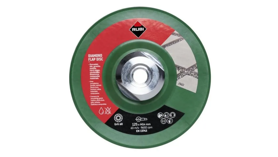 Rubi Diamant Slijpschijf Flap Disc 50/60 Korrel ø 125mm M14