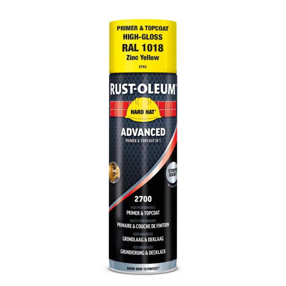 Rust-Oleum Hard Hat Advanced Hoogglans RAL1018 Zinkgeel 500ml
