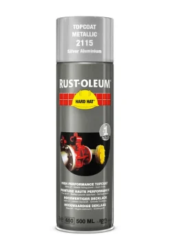 Rust-Oleum Hard Hat Topcoat Hoogglans Lak Zilver Aluminium 500ml