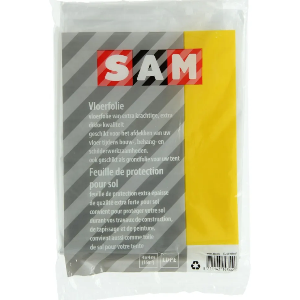 SAM Vloerfolie 4x4m 26mµ