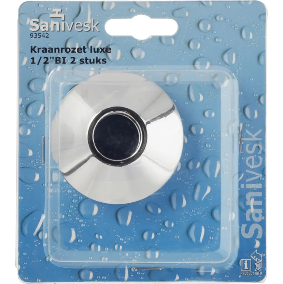 Sanivesk Kraanrozet messing verchroomd 1/2'' luxe