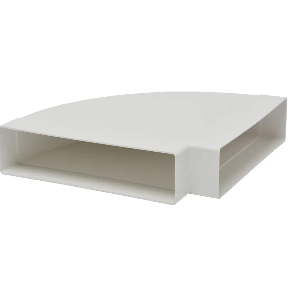 Sanivesk Vlakkanaal Horizontale Bocht PVC Wit 220x55mm