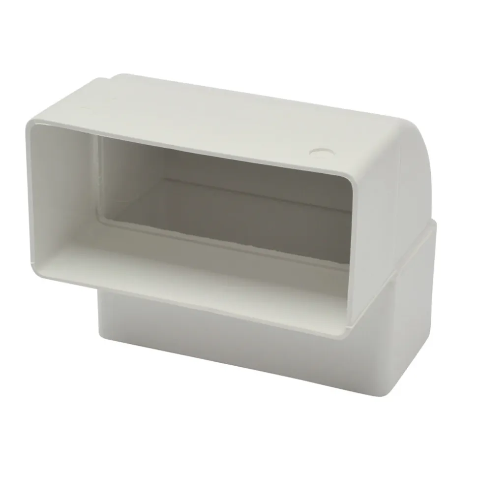 Sanivesk Vlakkanaal Verticale Bocht PVC Wit 110x55mm