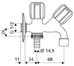 Schell Combinatie dienstkraan Comfort 1/2''