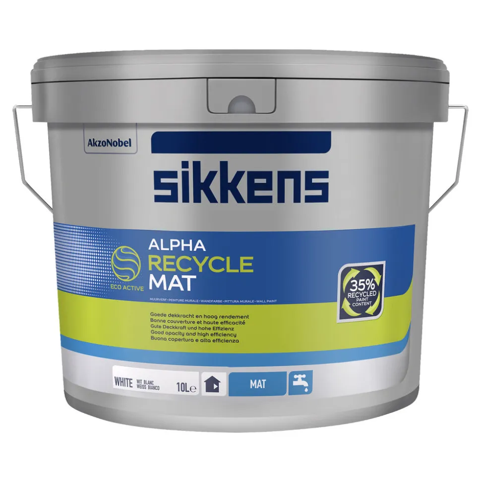 Sikkens Muurverf Alpha Recycle Mat Wit/Mengbasis 10L
