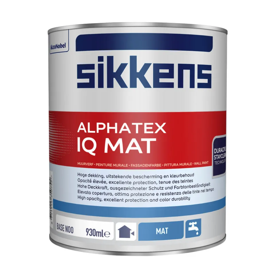 Sikkens Muurverf Alphatex IQ Mat Wit/W05 1L