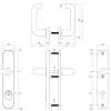 SKG3 Veiligheidsbeslag Ovaal Kruk/Kruk Geveerd PC55mm Met UTB Aluminium/Zwart