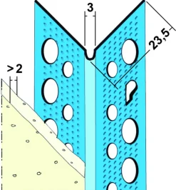 Slimgrip Hoekprofiel SG1030 Verzinkt Staal Stucdikte 1-3mm