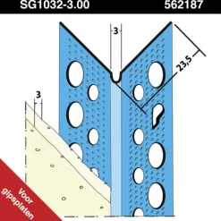 Slimgrip Hoekprofiel SG1032 Verzinkt Staal Stucdikte 3mm
