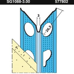 Slimgrip® Hoekprofiel SG1088 verzinkt staal stucdikte 7 mm 300 cm