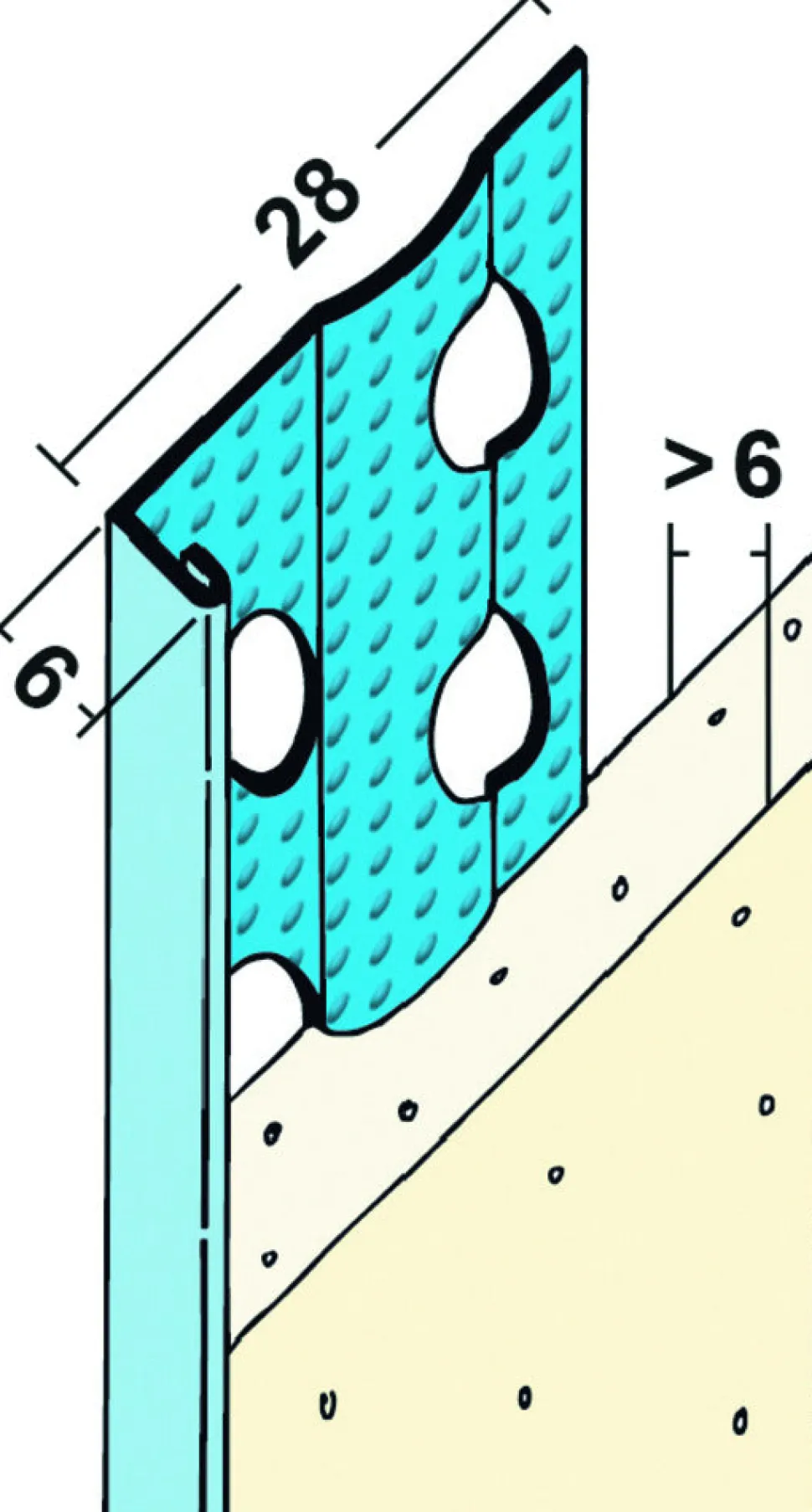 Slimgrip Stucstopprofiel SG1216 Alu-zink Stucdikte 6mm