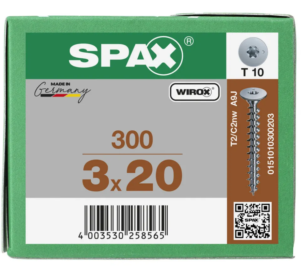 SPAX Achterwandschroef Verzinkt Voldraad 300st