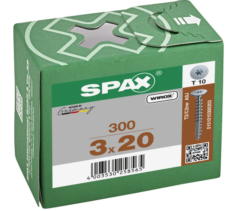 SPAX Achterwandschroef Verzinkt Voldraad 300st