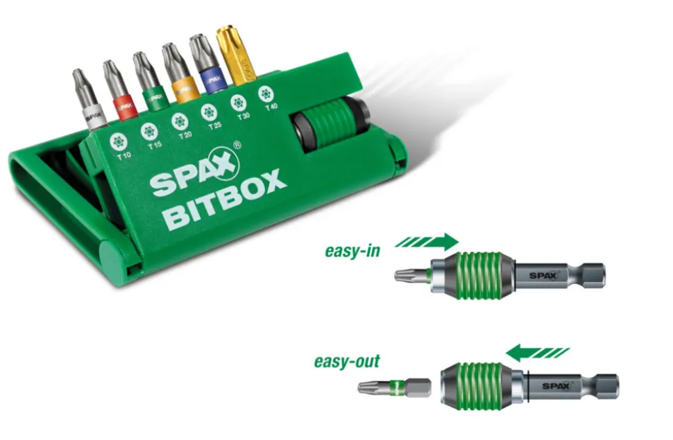 SPAX Bitbox T-STAR Plus 6 Bits T10 T15 T20 T25 T30 T40 Bithouder
