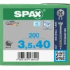 SPAX Glaslatschroef RVS VK 3,5x40mm Deeldraad PZ2 A2 200st
