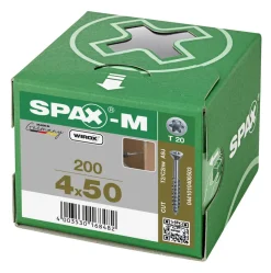 SPAX MDF Schroef Verzinkt VK Deeldraad 200st