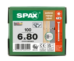 SPAX Stelschroef Verzinkt PK Deeldraad T-STAR Plus T30 100st