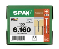 SPAX Tellerkopschroef Verzinkt DK Deeldraad T30 100st
