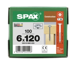 SPAX Tellerkopschroef Verzinkt DK Deeldraad T30 100st