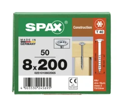 SPAX Tellerkopschroef Verzinkt DK Deeldraad T40 50st