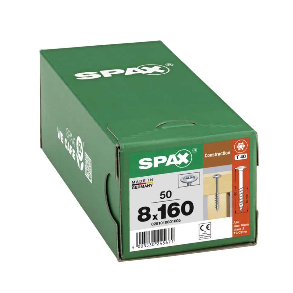 SPAX Tellerkopschroef Verzinkt DK Deeldraad T40 50st