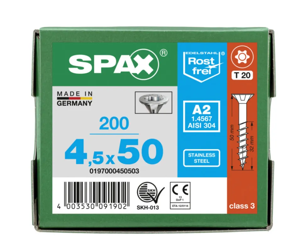 SPAX Universele Schroef RVS A2 VK Deeldraad