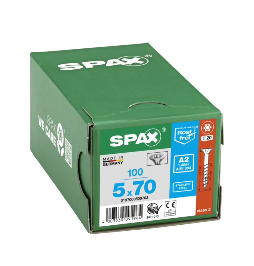 SPAX Universele Schroef RVS A2 VK Deeldraad