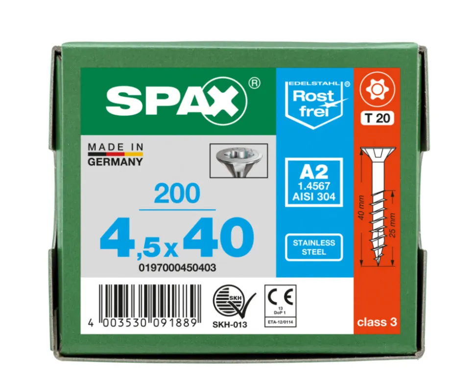 SPAX Universele Schroef RVS A2 VK Deeldraad