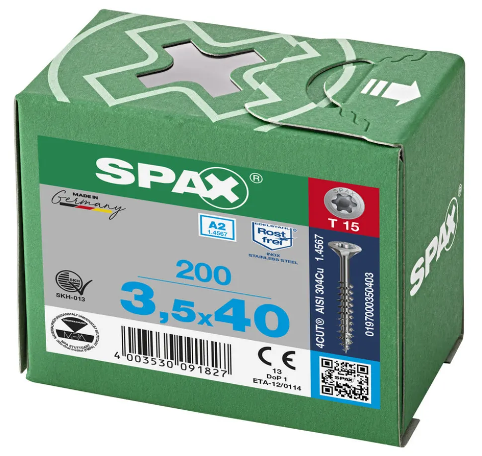 SPAX Universele Schroef RVS A2 VK Deeldraad