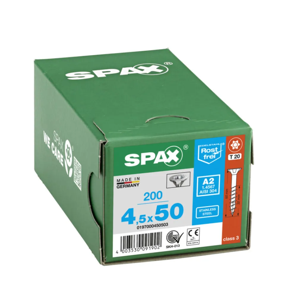 SPAX Universele Schroef RVS A2 VK Deeldraad