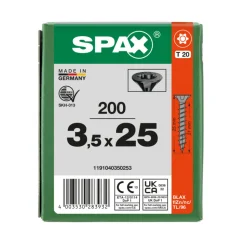 SPAX Universele Schroef Verzinkt VK Voldraad Zwart T20 200st