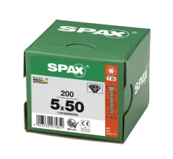 SPAX Universele Schroef Verzinkt VK Voldraad Zwart T20 200st