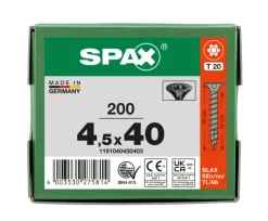 SPAX Universele Schroef Verzinkt VK Voldraad Zwart T20 200st