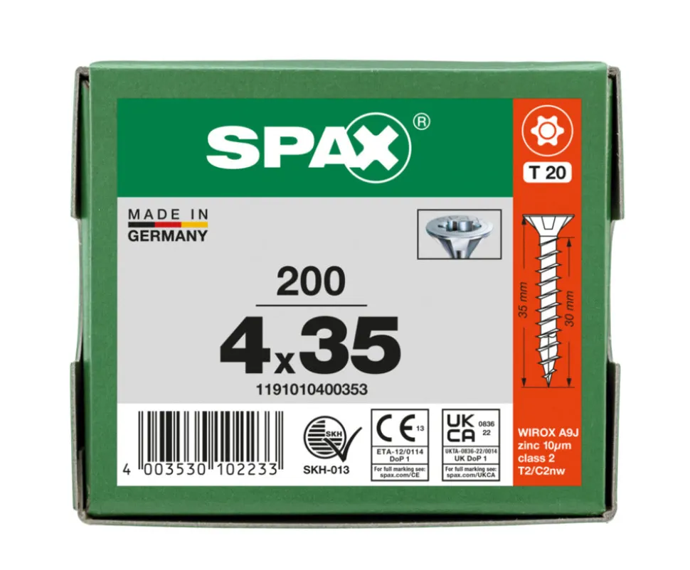 SPAX Universele Schroef Verzinkt VK Voldraad 200st