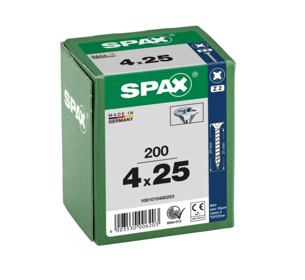 SPAX Universele Schroef Verzinkt VK Voldraad 200st