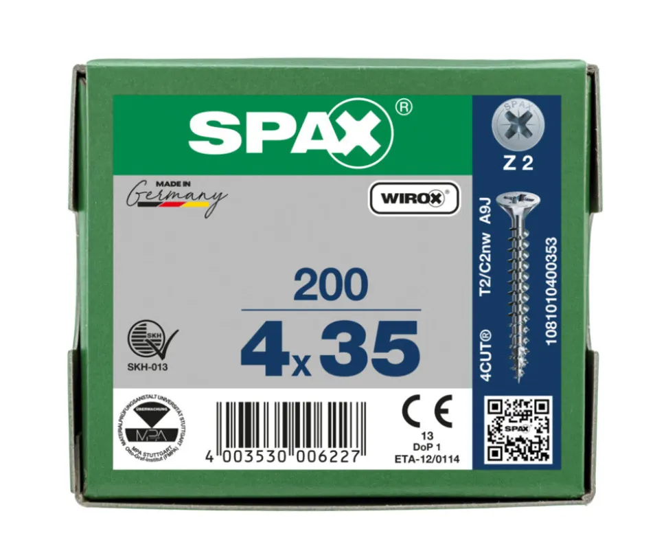 SPAX Universele Schroef Verzinkt VK Voldraad 200st