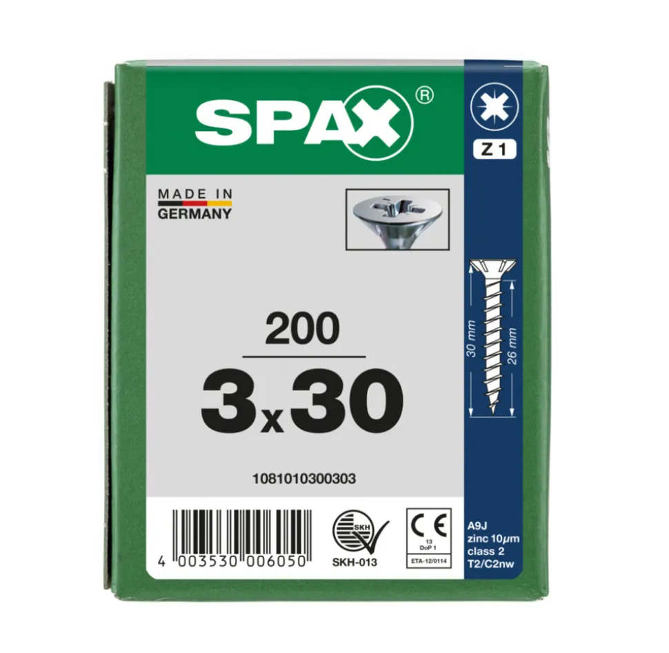 SPAX Universele Schroef Verzinkt VK Voldraad 200st