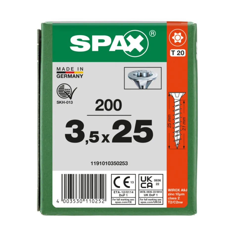 SPAX Universele Schroef Verzinkt VK Voldraad 200st
