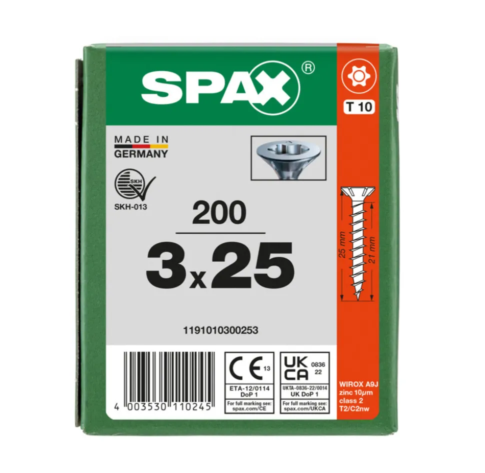 SPAX Universele Schroef Verzinkt VK Voldraad 200st
