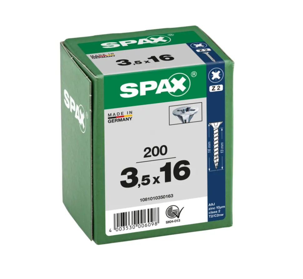 SPAX Universele Schroef Verzinkt VK Voldraad 200st