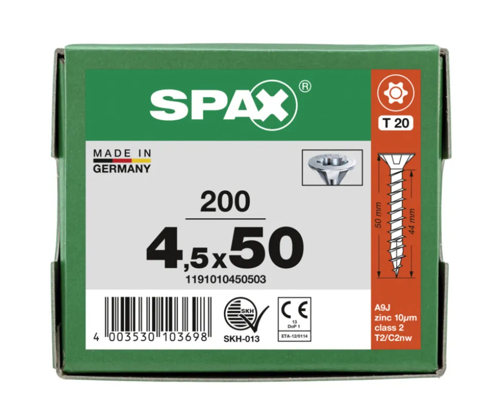 SPAX Universele Schroef Verzinkt VK Voldraad 200st