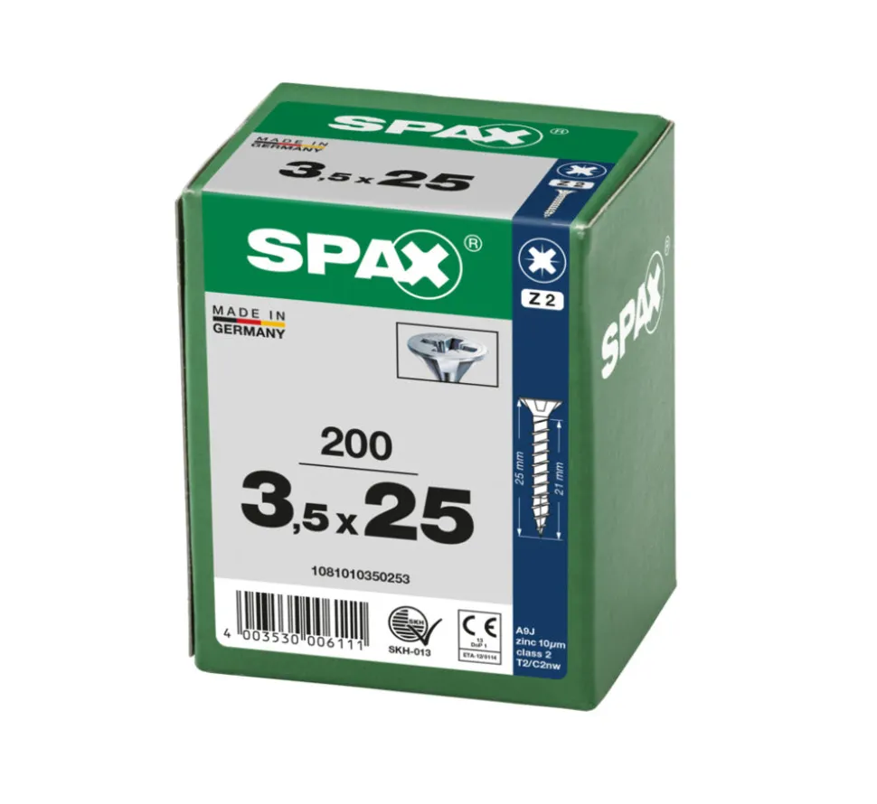 SPAX Universele Schroef Verzinkt VK Voldraad 200st